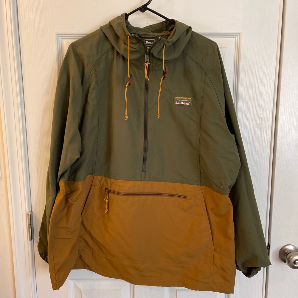 LL Bean Men’s half zip lightweight rain jacket